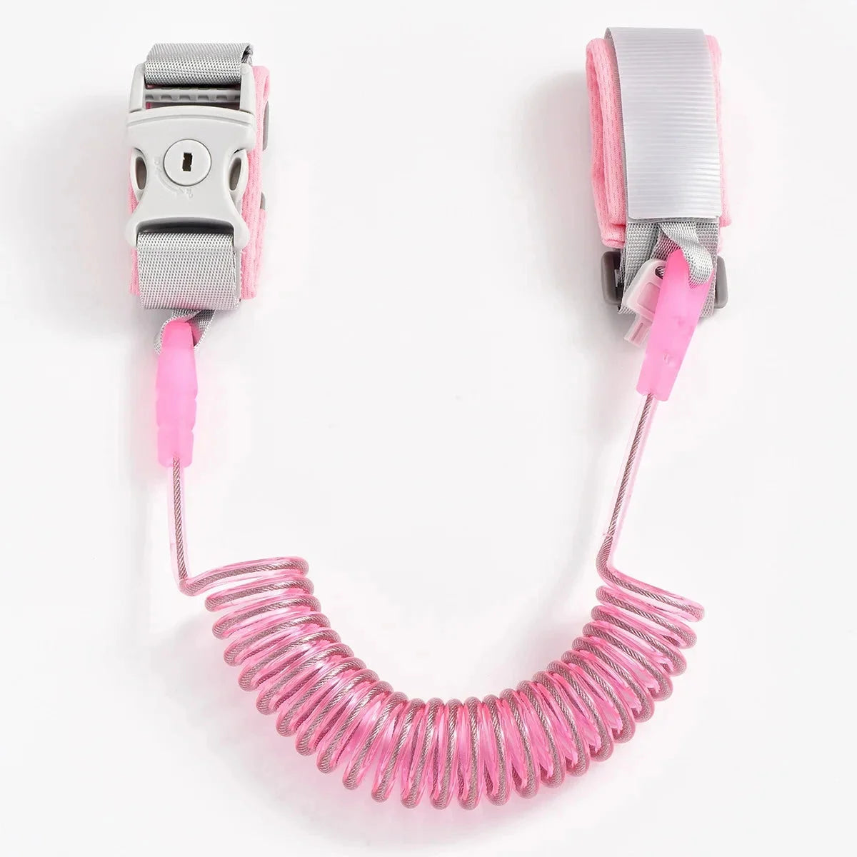 Child Anti-Lost Wrist Strap with Lock, Toddler Safety Wrist Link, Secure Hand Leash, Anti-Wander Rope in Pink & Green for Kids O