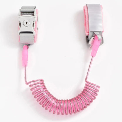 Child Anti-Lost Wrist Strap with Lock, Toddler Safety Wrist Link, Secure Hand Leash, Anti-Wander Rope in Pink & Green for Kids O